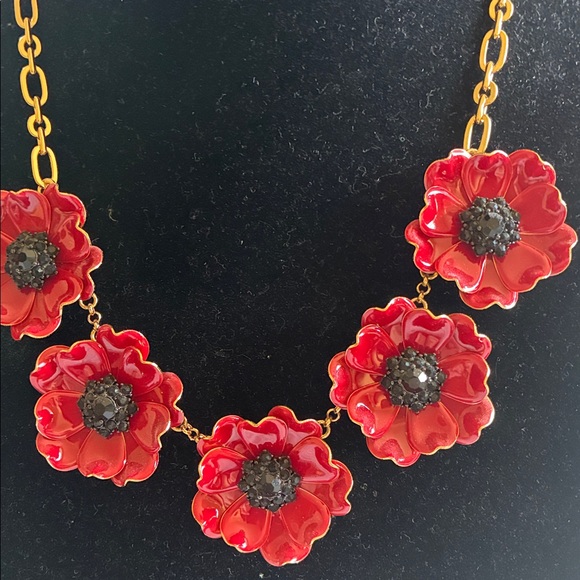 Kate Spade Red Poppy earring and necklace set - Picture 2 of 3
